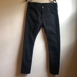 Levi’s Mens Black Slim Straight Leg 519 Zip Fly Jeans 36”x34”